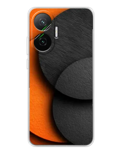 Чехол для Xiaomi POCO F7 с картинкой «Геометрия оранжевых кругов»
