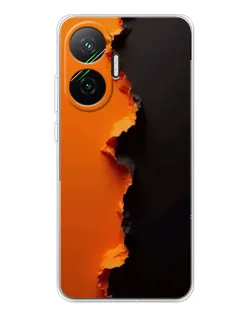 Чехол для Xiaomi POCO F7 с картинкой «Оранжевый разлом»