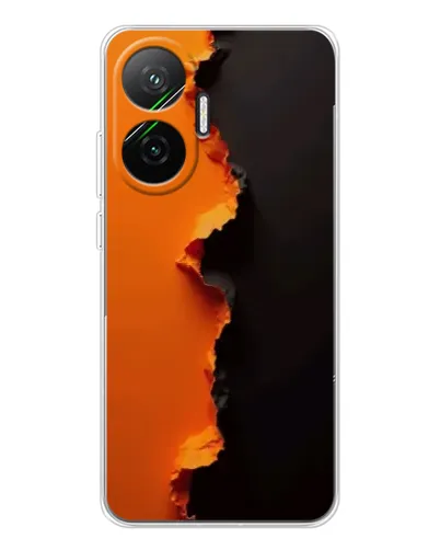 Чехол для Xiaomi POCO F7 с картинкой «Оранжевый разлом»