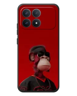 Чехол для Xiaomi Poco F8 Pro с картинкой «Bored Ape в красном» Чехол для Xiaomi Poco F8 Pro с картинкой «Bored Ape в красном»
