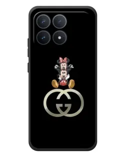 Чехол для Xiaomi Poco F8 Pro с картинкой «Минни Маус на лого»