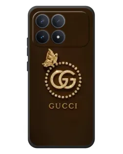 Чехол для Xiaomi Poco F8 Pro с картинкой «Gucci — золотая бабочка»