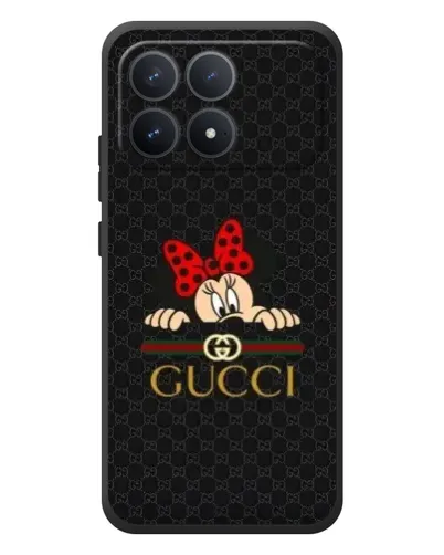 Чехол для Xiaomi Poco F8 Pro с картинкой «Минни Маус Gucci — черный»