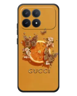 Чохол для Xiaomi Poco F8 Pro з картинкою «Gucci — золоті метелики»