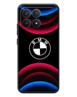 Чехол для Xiaomi Poco F8 Pro с картинкой «Логотип BMW и неоновые дуги»