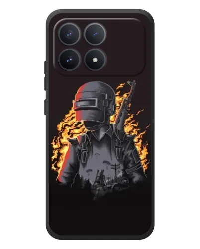 Чехол для Xiaomi Poco F8 Pro с картинкой «PUBG — огненный силуэт» Чехол для Xiaomi Poco F8 Pro с картинкой «PUBG — огненный силуэт»