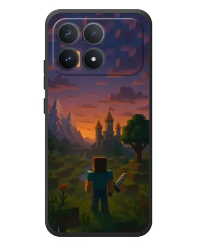 Чехол для Xiaomi Poco F8 Pro с картинкой «Стив у башни» Чехол для Xiaomi Poco F8 Pro с картинкой «Стив у башни»