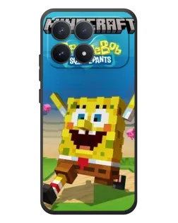 Чохол для Xiaomi Poco F8 Pro з картинкою «Губка Боб Minecraft»