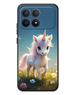 Чехол для Xiaomi Poco F8 Pro с картинкой «Единорог на поляне»