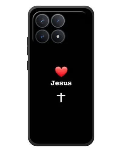 Чехол для Xiaomi Poco F8 Pro с картинкой «Сердце - Jesus»
