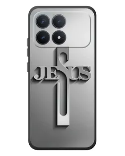 Чохол для Xiaomi Poco F8 Pro з картинкою «Металевий хрест Jesus»
