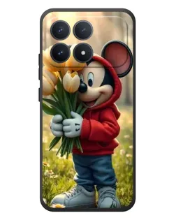 Чехол для Xiaomi Poco F8 Pro с картинкой «Микки с тюльпанами»