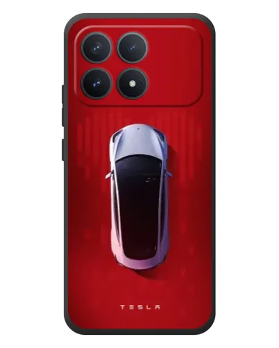 Чехол для Xiaomi Poco F8 Pro с картинкой «Tesla Top View»