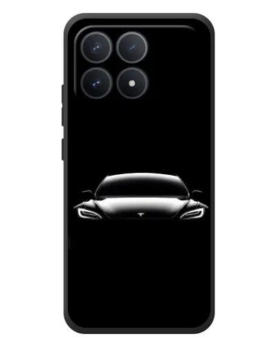 Чехол для Xiaomi Poco F8 Pro с картинкой «Фары Tesla Night»