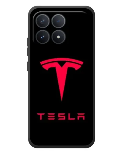 Чехол для Xiaomi Poco F8 Pro с картинкой «Tesla Red Logo»