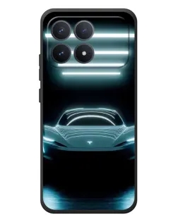 Чехол для Xiaomi Poco F8 Pro с картинкой «Tesla в неоне»