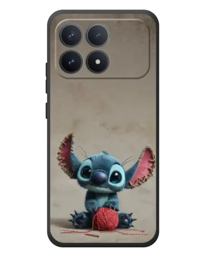 Чехол для Xiaomi Poco F8 Pro с картинкой «Стич на коричневом фоне»