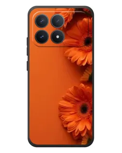 Чехол для Xiaomi Poco F8 Pro с картинкой «Оранжевые герберы»