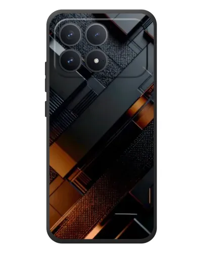 Чехол для Xiaomi Poco F8 Pro с картинкой «Черные геометрические блоки»