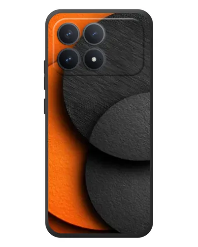 Чехол для Xiaomi Poco F8 Pro с картинкой «Геометрия оранжевых кругов»