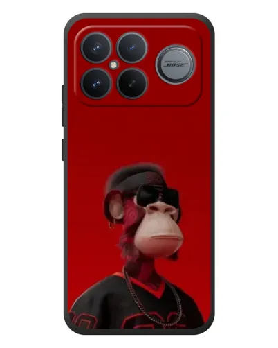 Чехол для Xiaomi Poco F8 Ultra с картинкой «Bored Ape в красном»