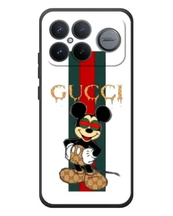 Чохол для Xiaomi Poco F8 Ultra з картинкою «Міккі Маус Gucci — смуги»