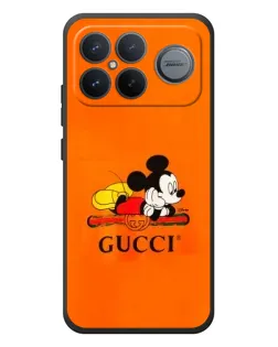 Чехол для Xiaomi Poco F8 Ultra с картинкой «Микки Маус Gucci — оранж»