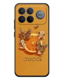 Чехол для Xiaomi Poco F8 Ultra с картинкой «Gucci — золотые бабочки»