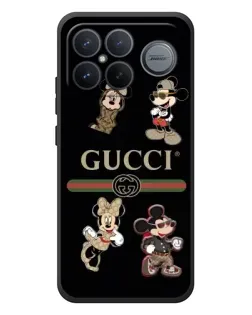 Чехол для Xiaomi Poco F8 Ultra с картинкой «Gucci — герои Disney и монограмма»