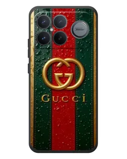 Чехол для Xiaomi Poco F8 Ultra с картинкой «Gucci — фирменная полоса и золото»