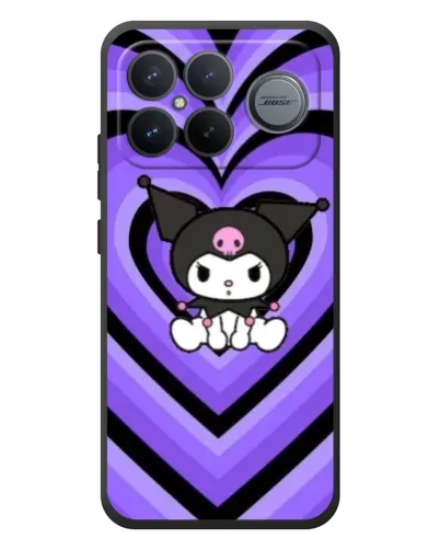 Чехол для Xiaomi Poco F8 Ultra с картинкой «Kuromi и фиолетовые сердца»