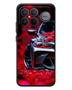 Чохол для Xiaomi Poco F8 Ultra з картинкою «Спортивна BMW та квіти»