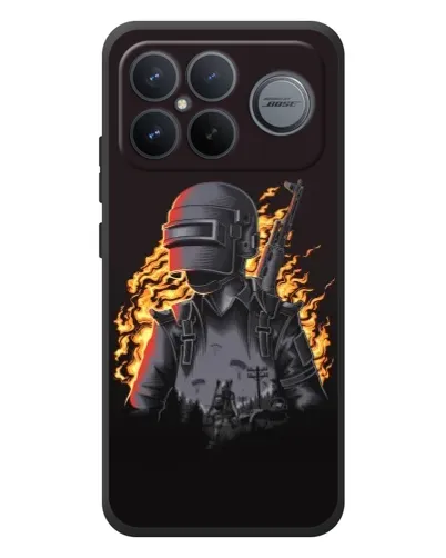 Чехол для Xiaomi Poco F8 Ultra с картинкой «PUBG — огненный силуэт» Чехол для Xiaomi Poco F8 Ultra с картинкой «PUBG — огненный силуэт»