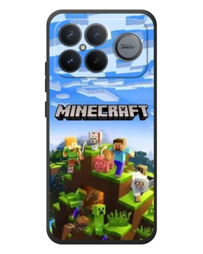 Чехол для Xiaomi Poco F8 Ultra с картинкой «Minecraft классический мир»
