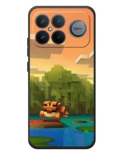 Чехол для Xiaomi Poco F8 Ultra с картинкой «Майнкрафт закат солнца»