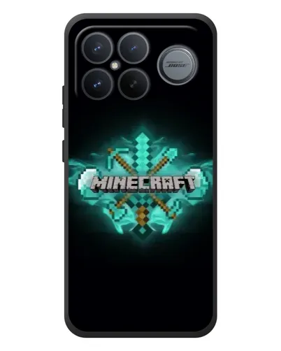 Чехол для Xiaomi Poco F8 Ultra с картинкой «Minecraft Diamond лого»