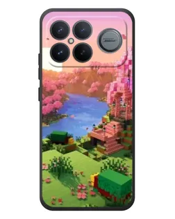 Чехол для Xiaomi Poco F8 Ultra с картинкой «Розовое дерево Minecraft»