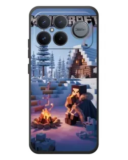 Чехол для Xiaomi Poco F8 Ultra с картинкой «Зимний Minecraft»