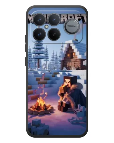 Чехол для Xiaomi Poco F8 Ultra с картинкой «Зимний Minecraft»