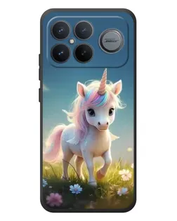 Чехол для Xiaomi Poco F8 Ultra с картинкой «Единорог на поляне»