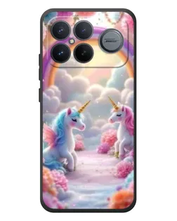 Чехол для Xiaomi Poco F8 Ultra с картинкой «Радуга и единороги»