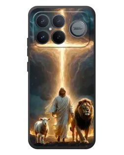 Чехол для Xiaomi Poco F8 Ultra с картинкой «Лев Иуды и Свет» Чехол для Xiaomi Poco F8 Ultra с картинкой «Лев Иуды и Свет»