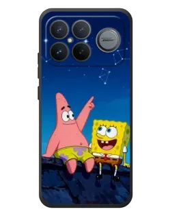 Чехол для Xiaomi Poco F8 Ultra с картинкой «Губка Боб и Патрик ночью»