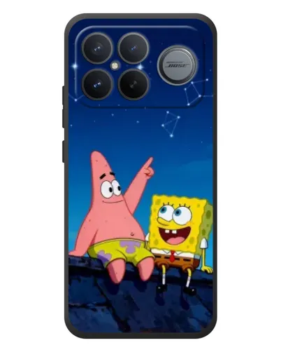 Чехол для Xiaomi Poco F8 Ultra с картинкой «Губка Боб и Патрик ночью»