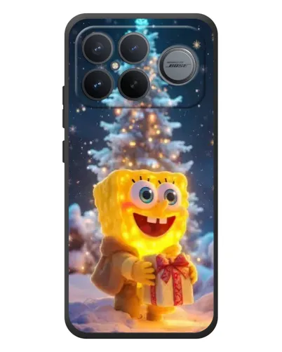 Чехол для Xiaomi Poco F8 Ultra с картинкой «Рождественский Спанч Боб»
