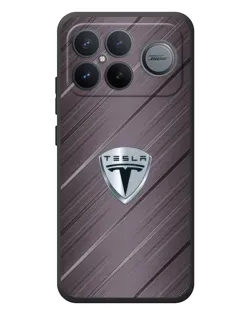 Чехол для Xiaomi Poco F8 Ultra с картинкой «Металлическая текстура Tesla»