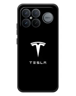 Чехол для Xiaomi Poco F8 Ultra с картинкой «Tesla White Logo»