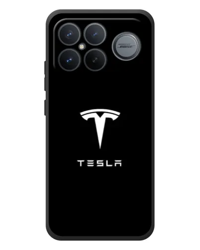 Чехол для Xiaomi Poco F8 Ultra с картинкой «Tesla White Logo»