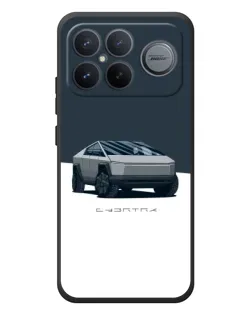 Чехол для Xiaomi Poco F8 Ultra с картинкой «Серебристый Cybertruck Tesla»