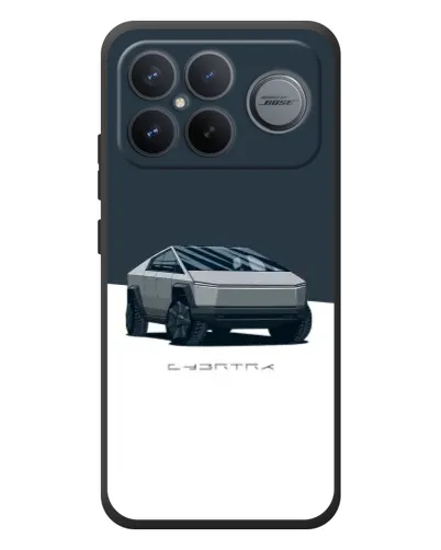 Чехол для Xiaomi Poco F8 Ultra с картинкой «Серебристый Cybertruck Tesla»